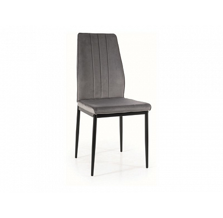 Jedálenská stolička ATOM VELVET, Sivý Bluvel 14/čierny mat