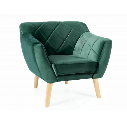 Kreslo KARO 1 VELVET, Zelený Bluvel 78/Buk Kreslo KARO 1 VELVET, Zelený Bluvel 78/Buk