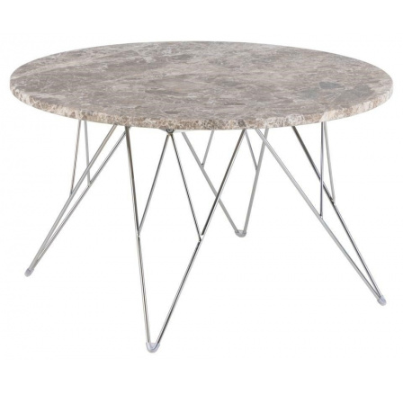 Konferenčný stolík Prunus 80 cm mramor sivý/ chróm