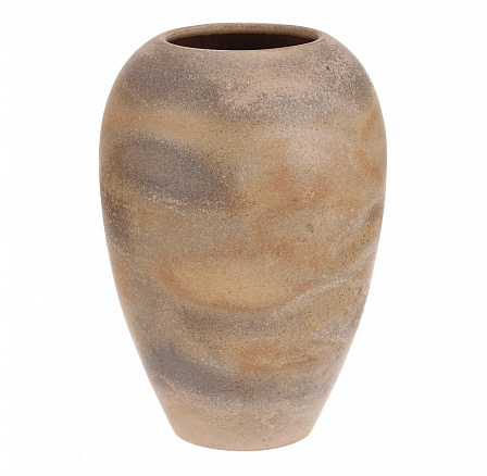 Váza keramická - výška 33 cm, zaoblená, béžovo-šedá Váza keramická - výška 33 cm, zaoblená, béžovo-šedá