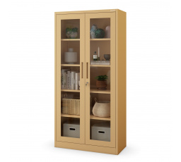 Sklenená vitrína AMELIA, 900 x 1850 x 400 mm, Fresh Style, béžová