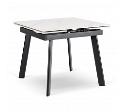 Stôl LARES Keramický Rozkladací 90-150 cm Biely Mramor/Čierny