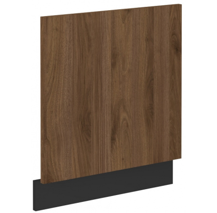 Dvierka na umývačku s panelom MONZA - ZM 570x596, Čierna mat/Orech