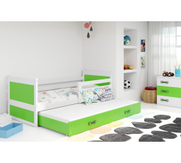 Posteľ s prístelkou Riky II 90x200 biela/zelená