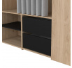 Šatní skriňa HARMONY 173, Jackson hickory/Čierna/Sivá