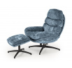 Kreslo DARIO s podnožkou, modré