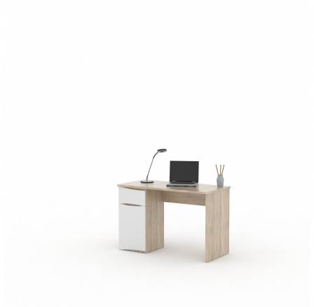 OLIN - počítačový stôl (PL20)- dub sonoma/biela (MD) (K150)
