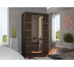 Posuvná skriňa so zrkadlom GENUA 120 Choco+Choco