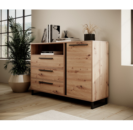 Komoda s otvorenou policou ARIA Artisan+Čierna