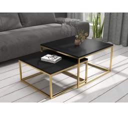 Konferenčný stolík 2v1 KAMA Zlatý+Čierny