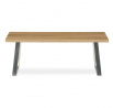 Stôl konferenčný 120x60cm, MDF doska, dyha odtieň dub, kovové nohy, brúsená nerez.