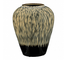 Váza keramická - zaoblená, 33 cm, šedá