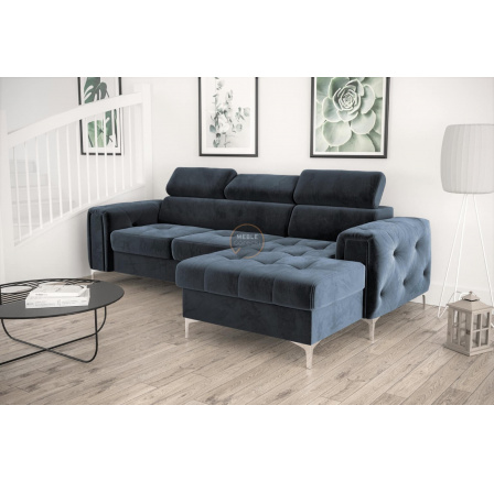 Rohová sedacia súprava ORION MINI s funkciou spania 255x165 cm - modrá, pravá Rohová sedacia súprava ORION MINI s funkciou spania 255x165 cm - modrá, pravá