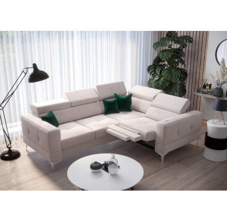 Rohová sedacia súprava TOSCANIA, relax s funkciou spania 185x250 - béžová, pravá Rohová sedacia súprava TOSCANIA, relax s funkciou spania 185x250 - béžová, pravá