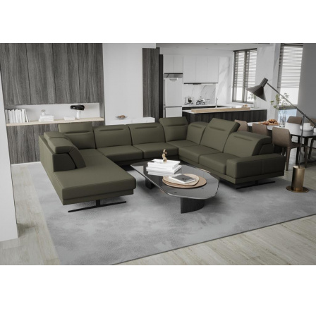 Rohová Kožená sedacia súprava FIORE MAX I 220x350x265 cm - prírodná koža - voliteľná farba, pravá