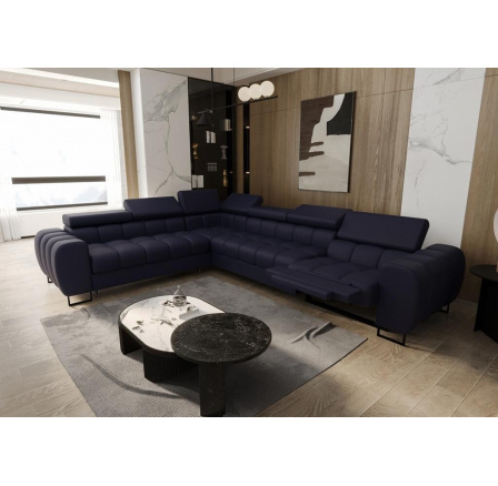 Rohová sedacia súprava ASPEN MAX, relax prírodná koža priemer 30x260 cm - Modrá koža, ľavá Rohová sedacia súprava ASPEN MAX, relax prírodná koža priemer 30x260 cm - Modrá koža, ľavá