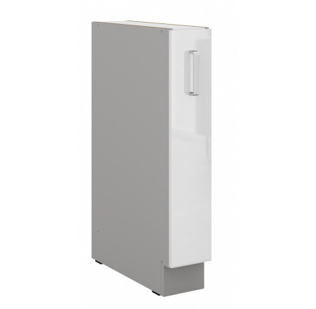 Dolní skřínka BIANCA - 15 D CARGO BB, Šedá / Bílý lesk