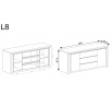 Komoda LIVINIO L8 Ribbeck / Biely lesk