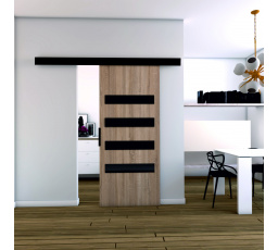 Posuvné dvere STANDART MIX F100, Sonoma/čierna