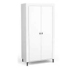 Šatníková skriňa MOSSA MO1, dub whisky/biela podložka