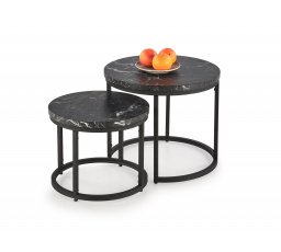 Konferenčný stolík OREO, čierny mramor / čierna
