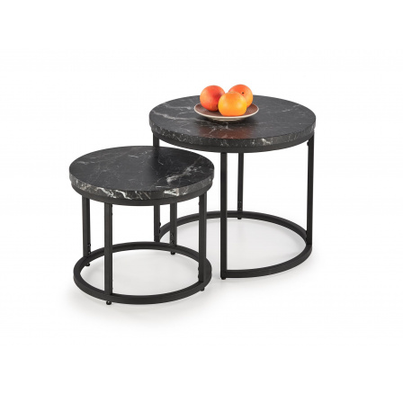 Konferenčný stolík OREO, čierny mramor / čierna