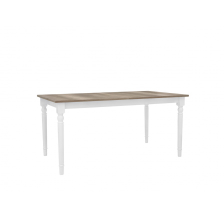 Jedálenský stôl CANNET 160, biely/dub monument