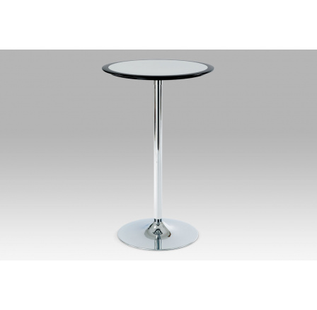 Barový stôl čierno-strieborný plast, pr. 60 cm