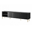 TV komoda Vesper 3D, čierna / zlaté nohy