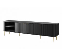 TV komoda Vesper 3D, čierna / zlaté nohy