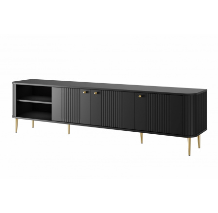 TV komoda Vesper 3D, čierna / zlaté nohy