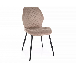 Jedálenská stolička MIKE VELVET, Tmavo Béžový Bluvel 40/Čierna