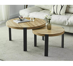 Konferenčný stôl POLO - set 2 stolov, Dub Artisan/Čierna