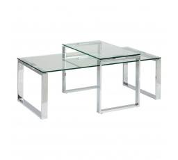 Sada 2 konferenčných stolíkov Katrine transparentné