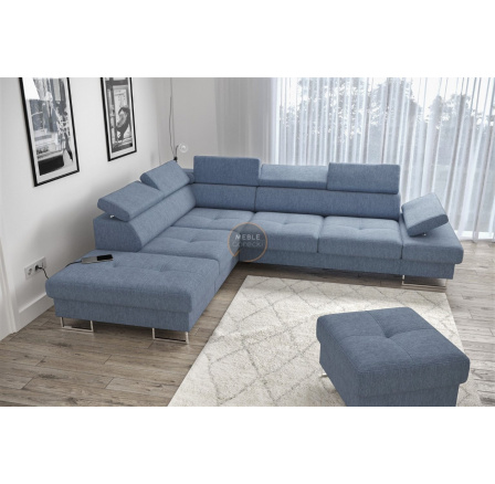 Rohová sedacia súprava GALAXY s funkciou spania 225x280 - modrá, ľavá Rohová sedacia súprava GALAXY s funkciou spania 225x280 - modrá, ľavá