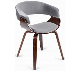 Stolička GARY Zamatová Sivá/Orech