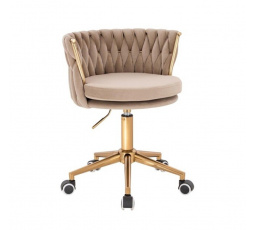 Kreslo kolieskové Glaomur II Béžová/Zlatá