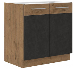 Kuchynská dolná skrinka VEGA 80 D 2F BB, Matera mat/Dub lancelot