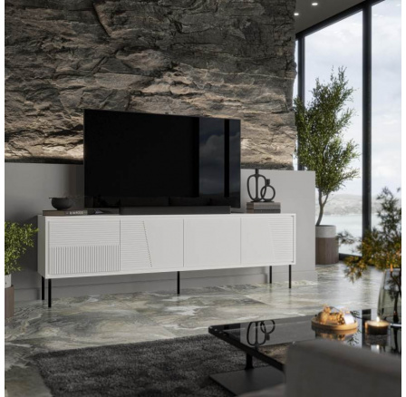 TV komoda ABI, biela matná/biela matná