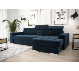 Rohová sedacia súprava s funkciou spania MARGO 160x250 - modrá, pravá