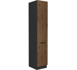 Kuchynská skriňa MONZA - 40 DK-210 2F, Čierna mat/Orech