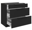 Dolná skrinka SIENA - 80 D 3S BB, Čierna mat/Čierna mat