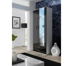 Šatníková skriňa SOHO S6 2D2S, biela/čierna
