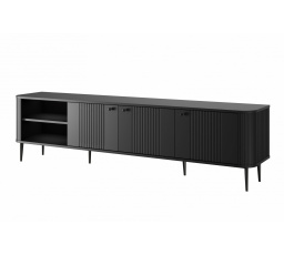 TV komoda Vesper 3D, čierna / čierne nohy