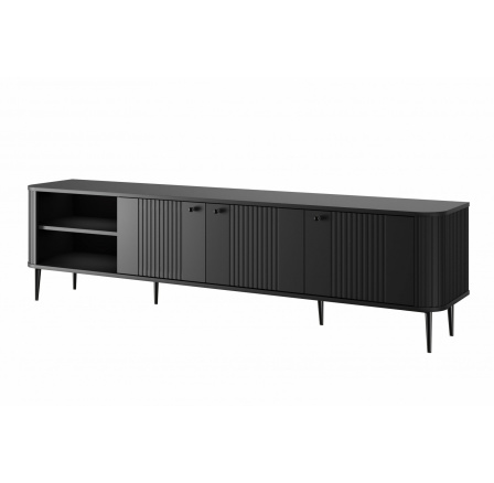 TV komoda Vesper 3D, čierna / čierne nohy