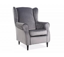 Kreslo BARON, sivé Bluvel 14/wenge