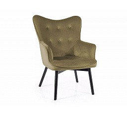 Kreslo CARMEN VELVET, Olivový Bluvel 77/Čierny mat