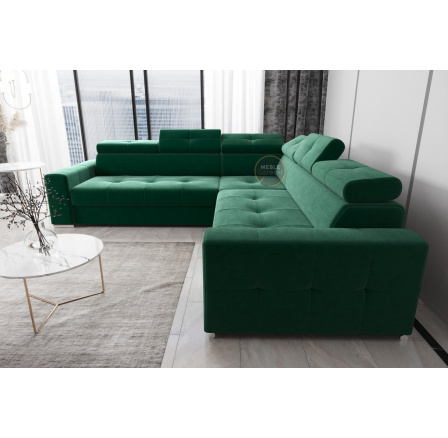 Rohová sedacia súprava s funkciou spania MARGO MAX 270x270 - Ľavá strana, zelená Rohová sedacia súprava s funkciou spania MARGO MAX 270x270 - Ľavá strana, zelená
