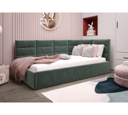 Posteľ ZAZU - tyrkysová - T72, Pravá strana