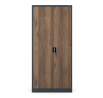 Kovová skriňa s policami Eco Design JAN H, 900 x 1950 x 400 mm, Antracitová/orech